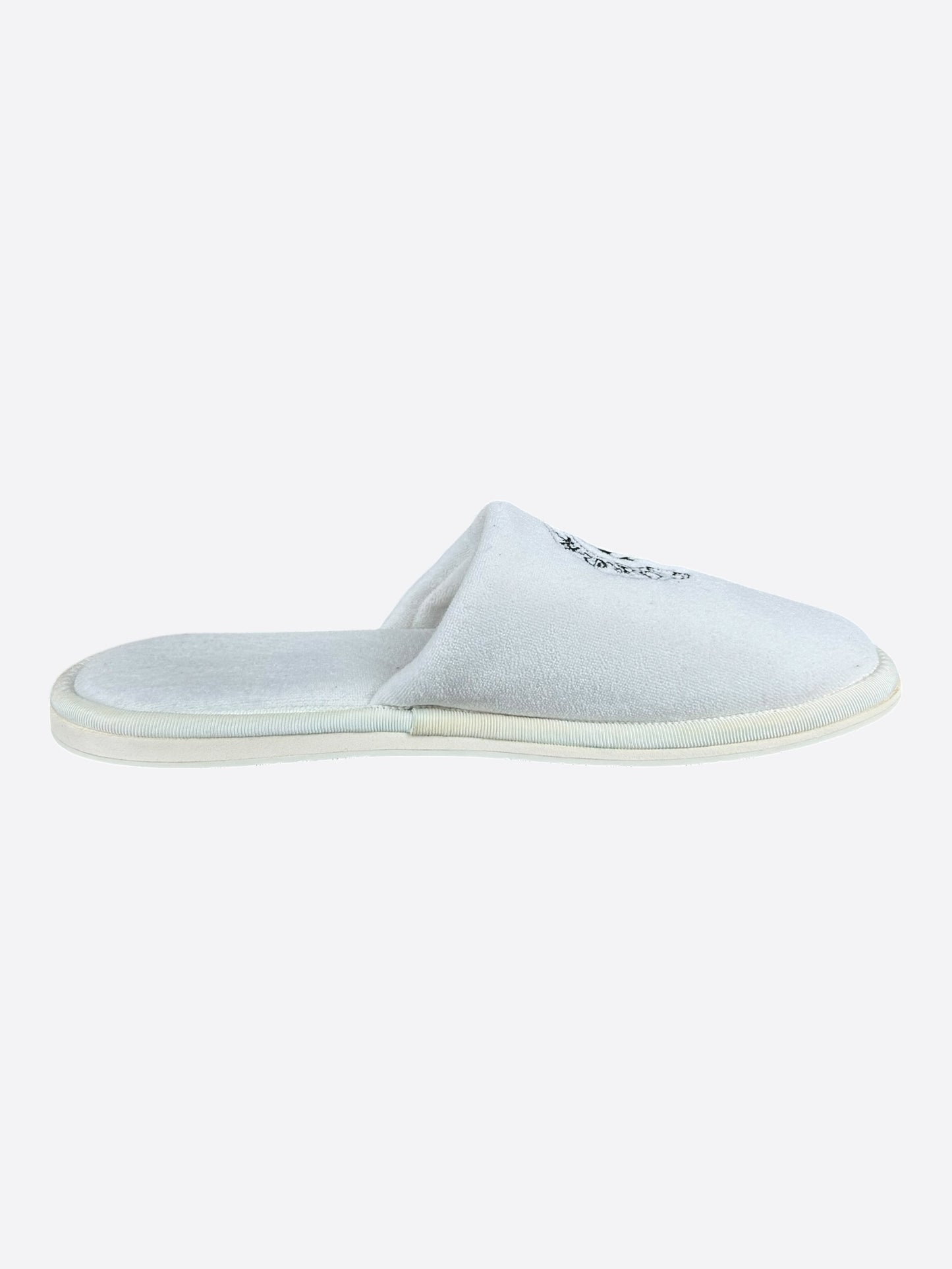 Chrome Hearts White & Black Horseshoe Logo Slippers