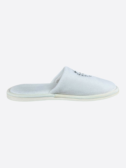Chrome Hearts White & Black Horseshoe Logo Slippers