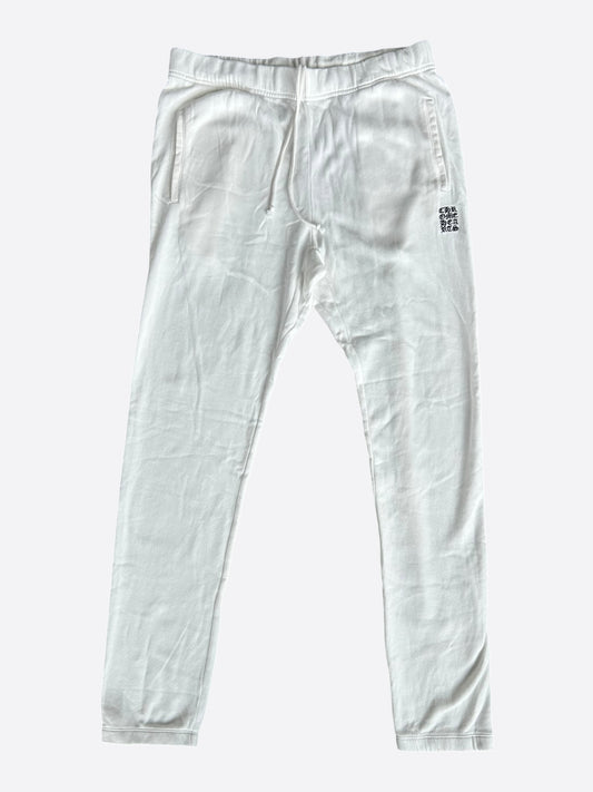 Chrome Hearts White & Black Embroidered Eyechart Logo Women's Sweatpants