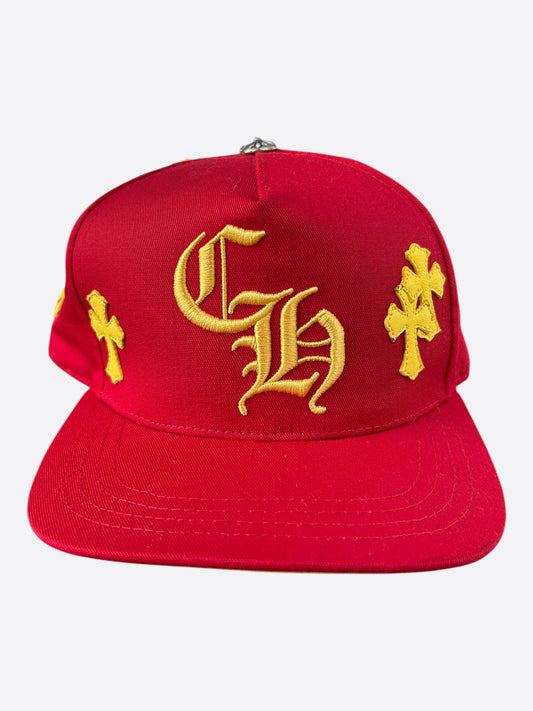Chrome Hearts Red & Yellow Cross Patch Hat
