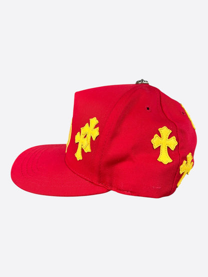 Chrome Hearts Red & Yellow Cross Patch Hat