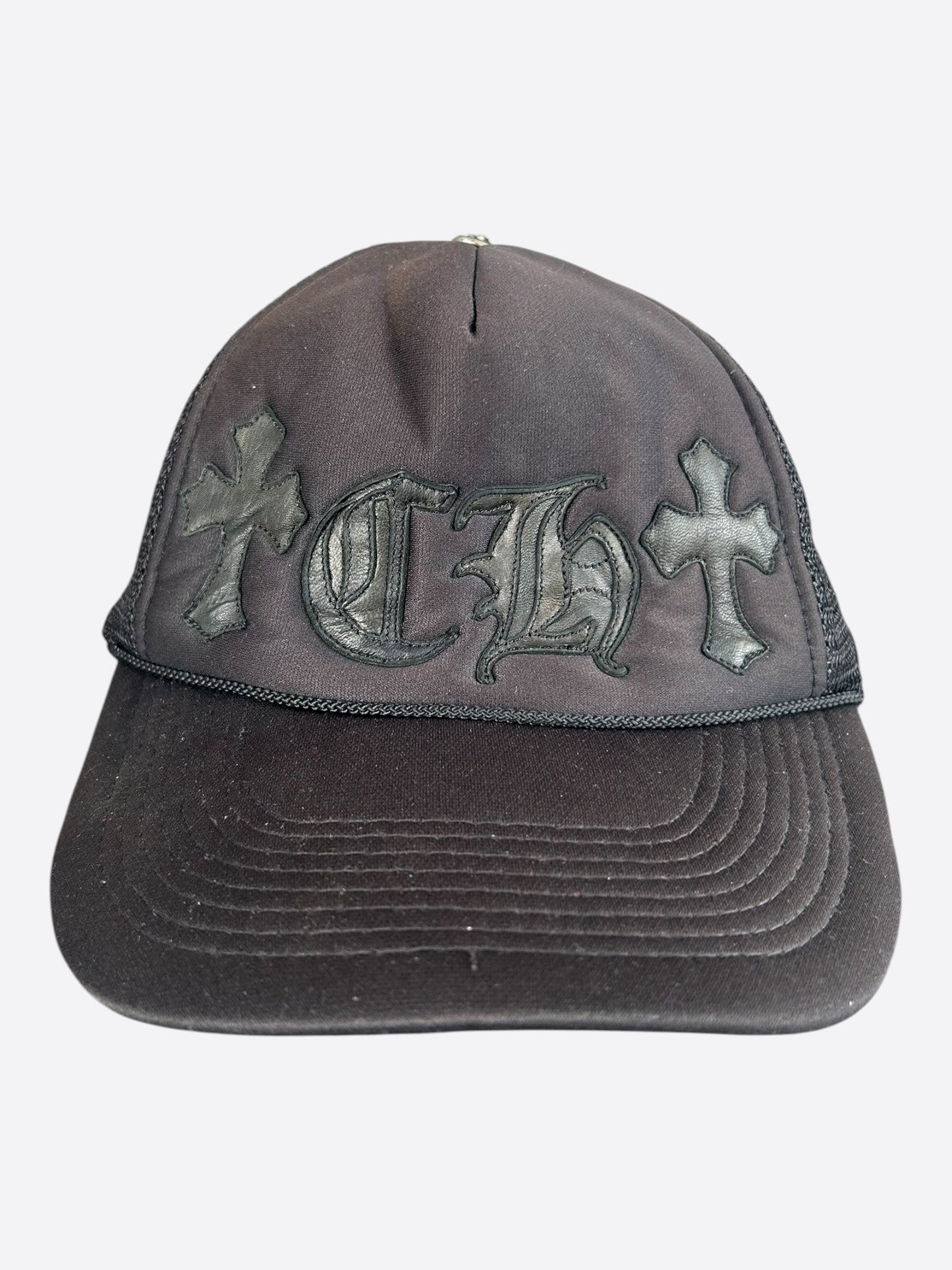 Chrome Hearts Black Embroidered CH Cross Patch Hat