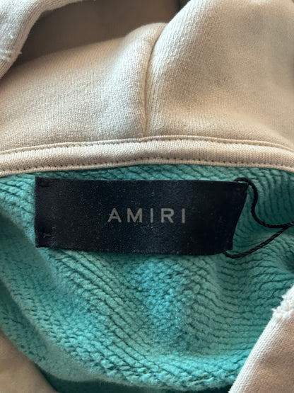 Amiri Faded Blue & White Embroidered Logo Hoodie
