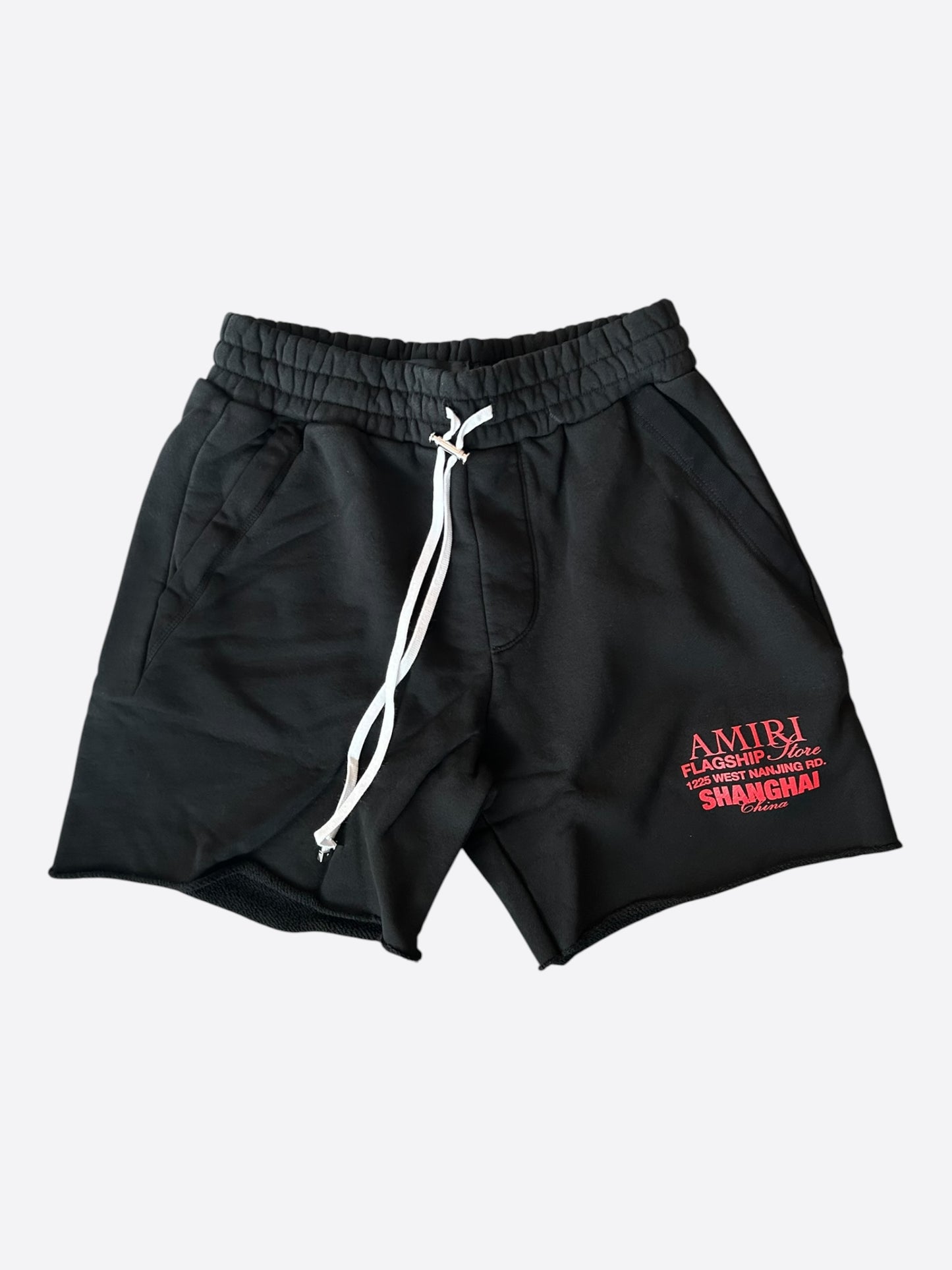 Amiri Black & Red Shanghai Exclusive Logo Shorts