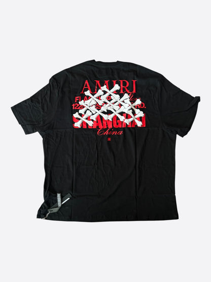 Amiri Black & Red Shanghai Exclusive Bones T-Shirt