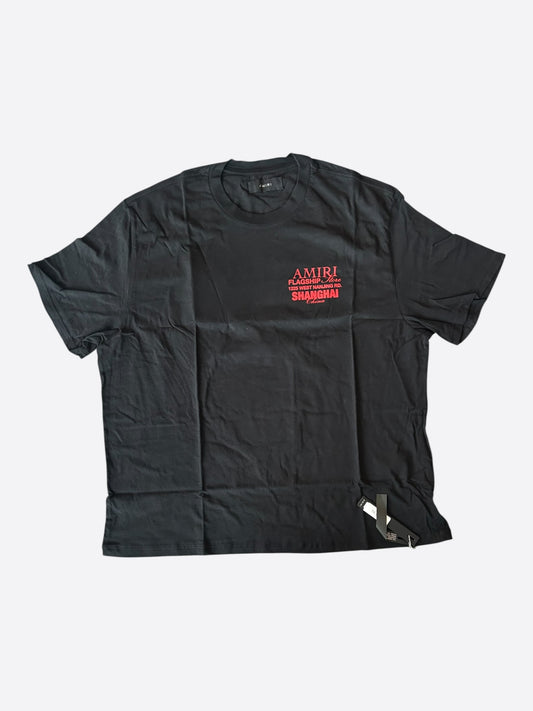 Amiri Black & Red Shanghai Exclusive Bones T-Shirt