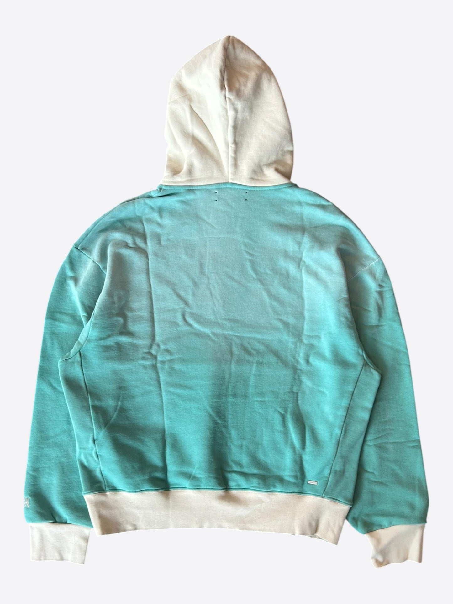 Amiri Faded Blue & White Embroidered Logo Hoodie