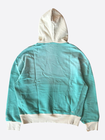 Amiri Faded Blue & White Embroidered Logo Hoodie