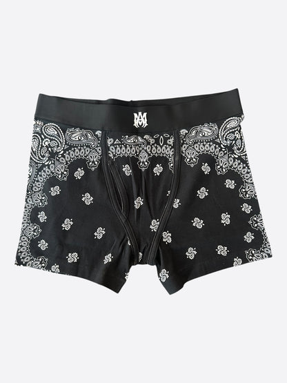 Amiri Black & White Bandana MA Logo Boxershorts