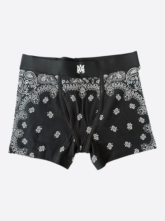 Amiri Black & White Bandana MA Logo Boxershorts