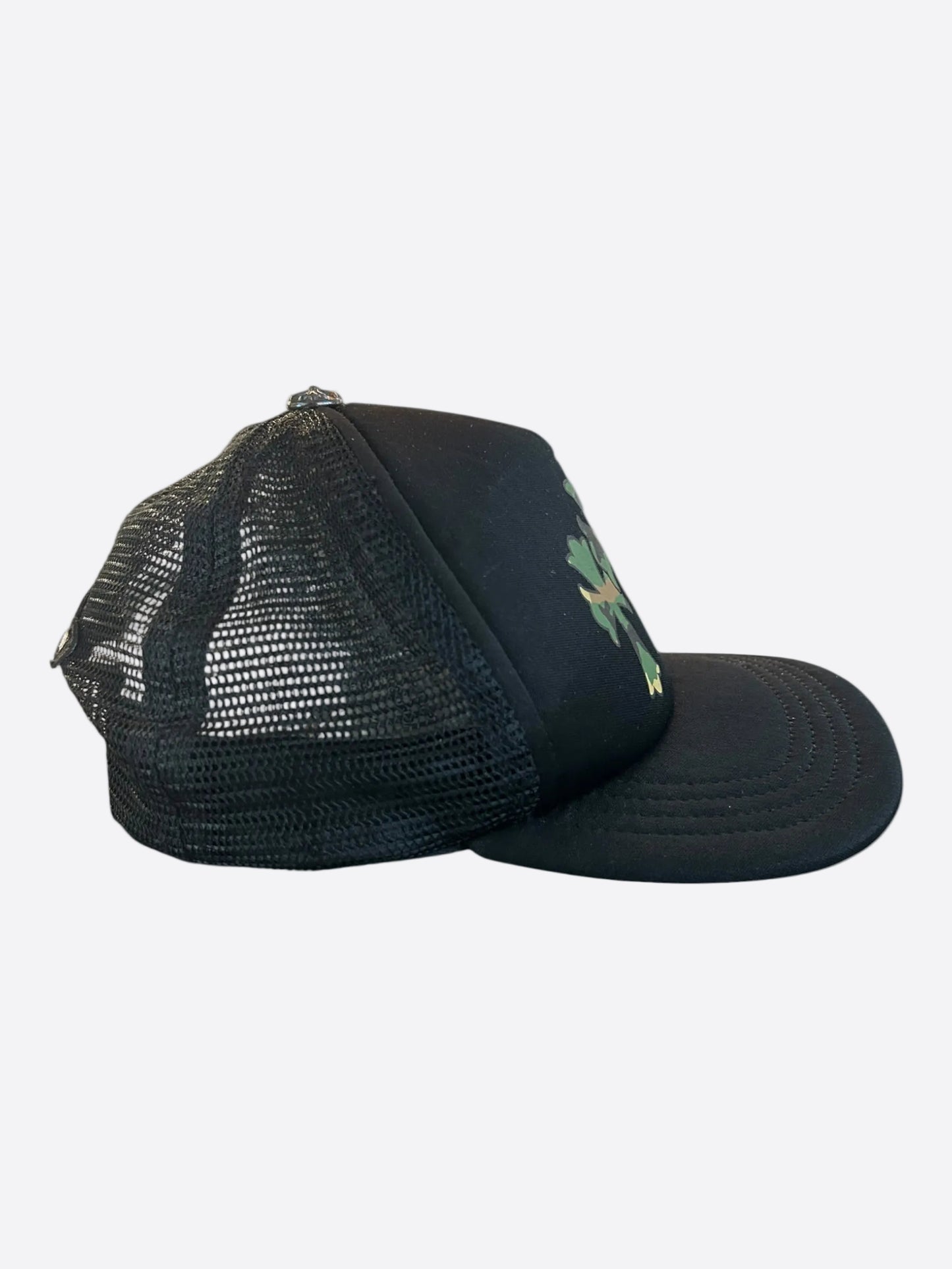 Chrome Hearts Black & Camouflage Cross Trucker Hat