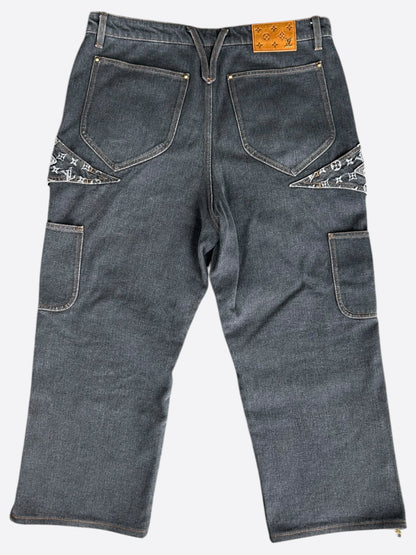 Louis Vuitton Grey Flower Monogram Jeans