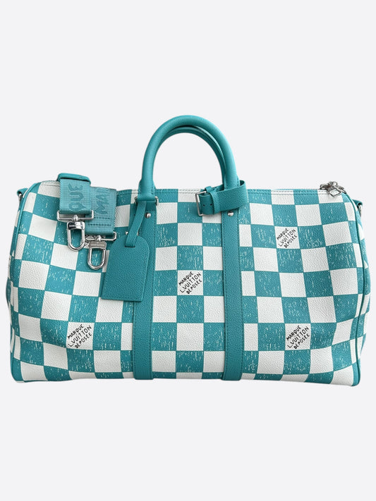 Louis Vuitton Giant Turquoise Damier Keepall 45