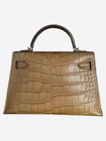 Hermes Brown Alligator Mini Kelly 20
