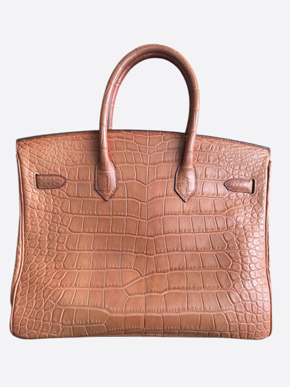 Hermes Orange Crocodile Birkin 35