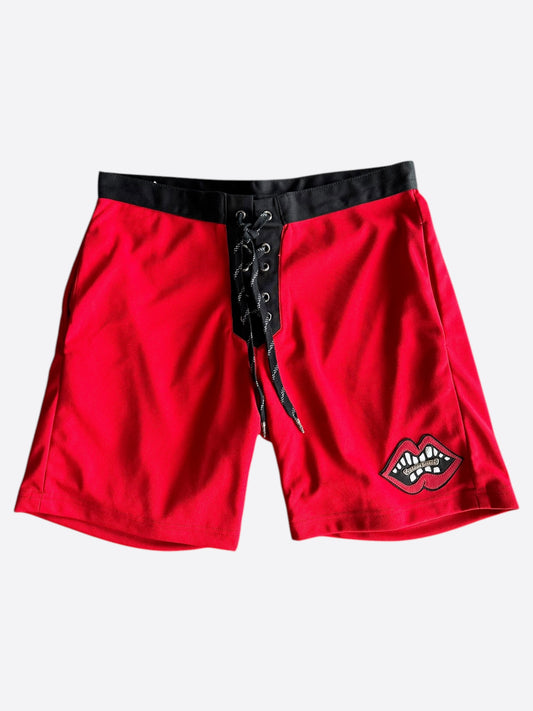 Chrome Hearts Matty Boy Red Chomper Patch Shorts