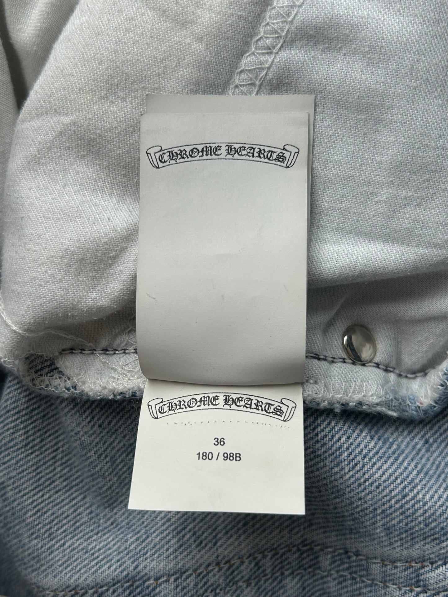 Chrome Hearts Levis Blue & Orange Cross Patch St. Barth Exclusive Jeans