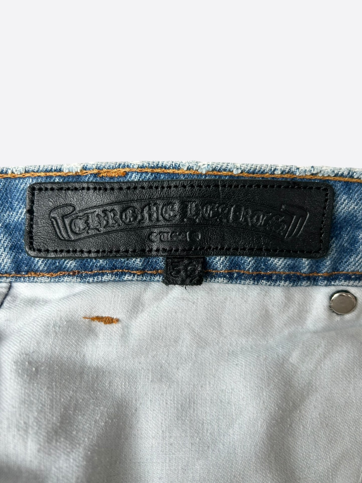 Chrome Hearts Levis Blue & Orange Cross Patch St. Barth Exclusive Jeans