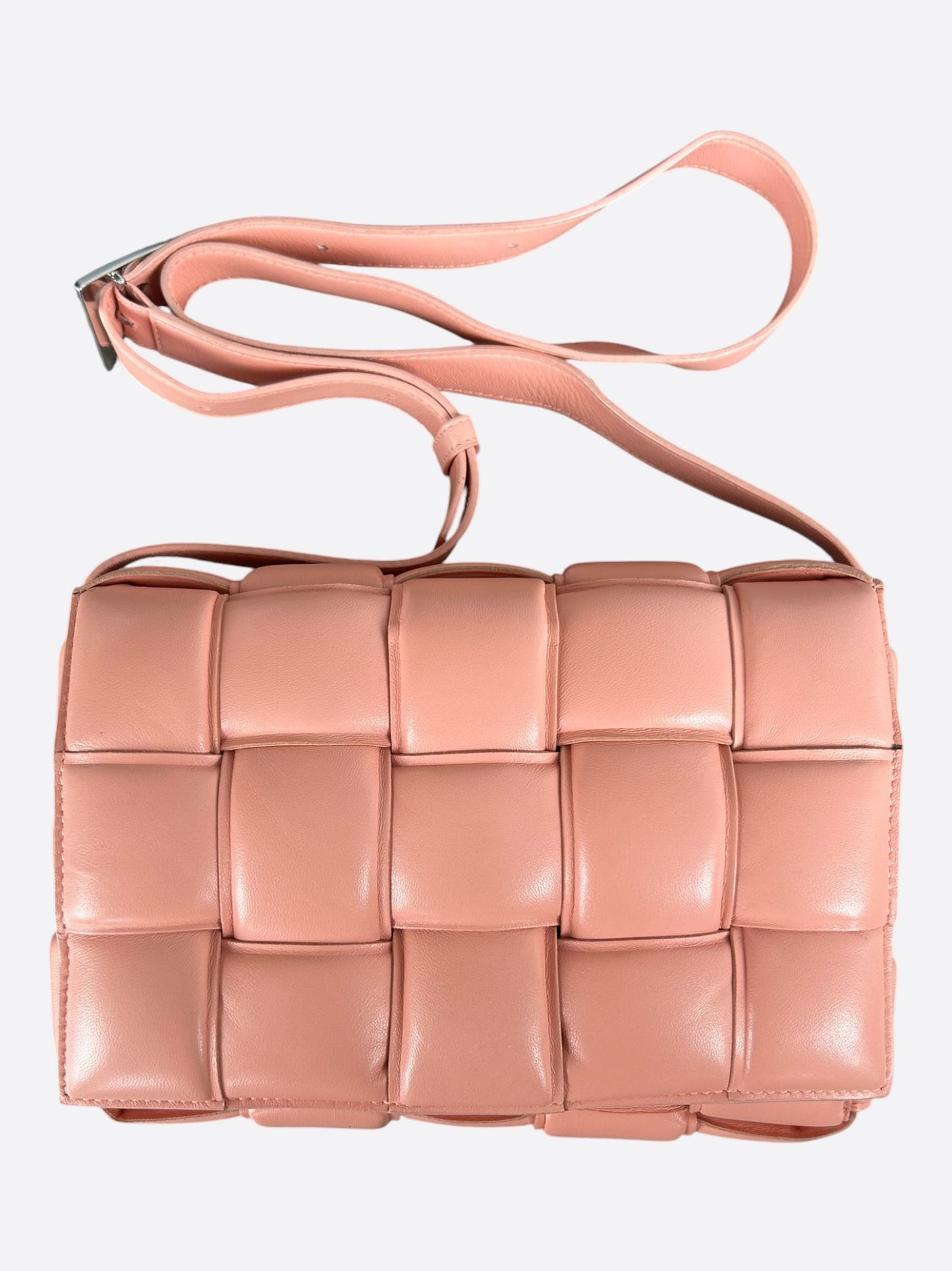 Bottega Veneta Pink Intreccio Padded Cassette Bag