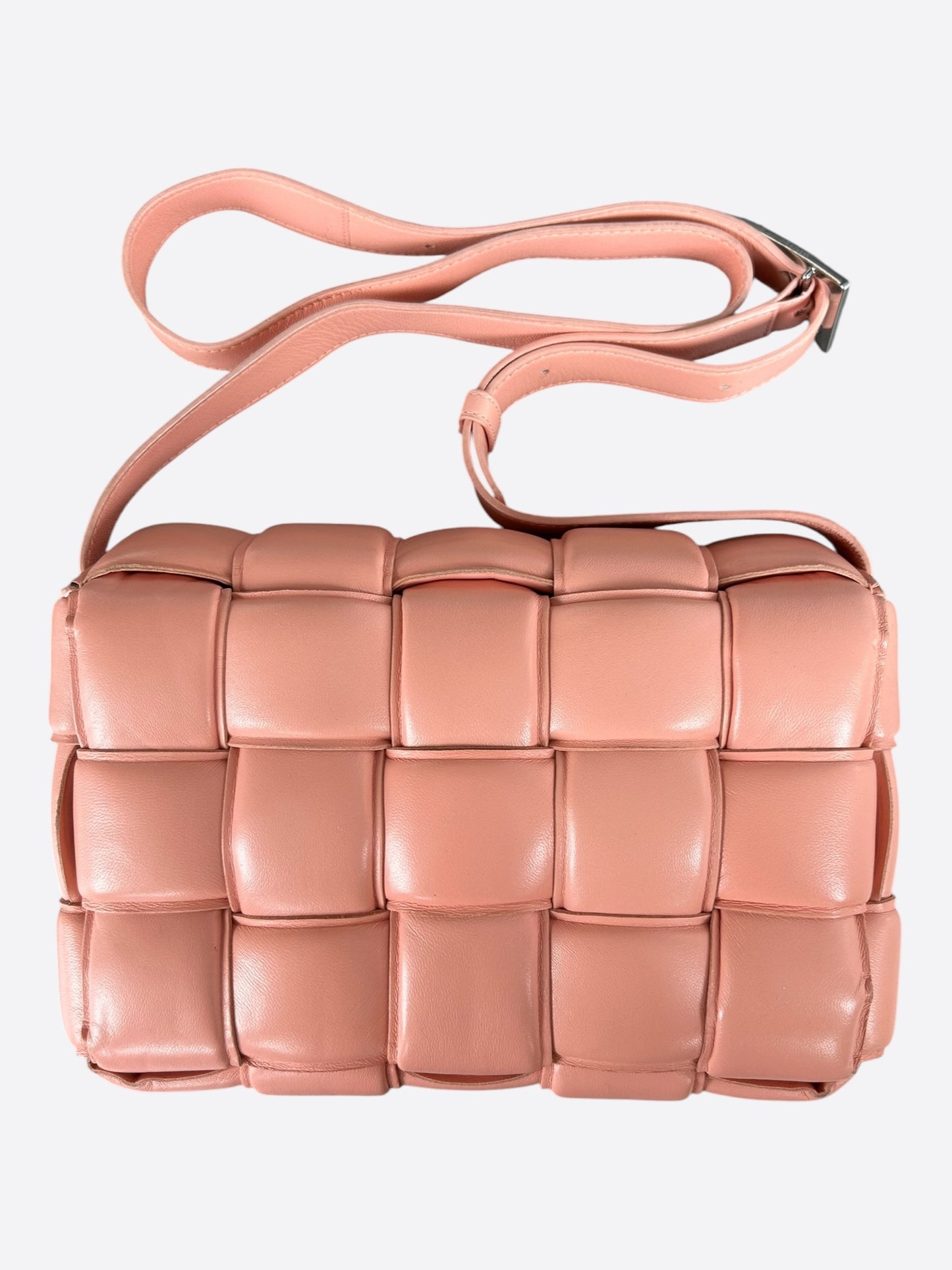 Bottega Veneta Pink Intreccio Padded Cassette Bag