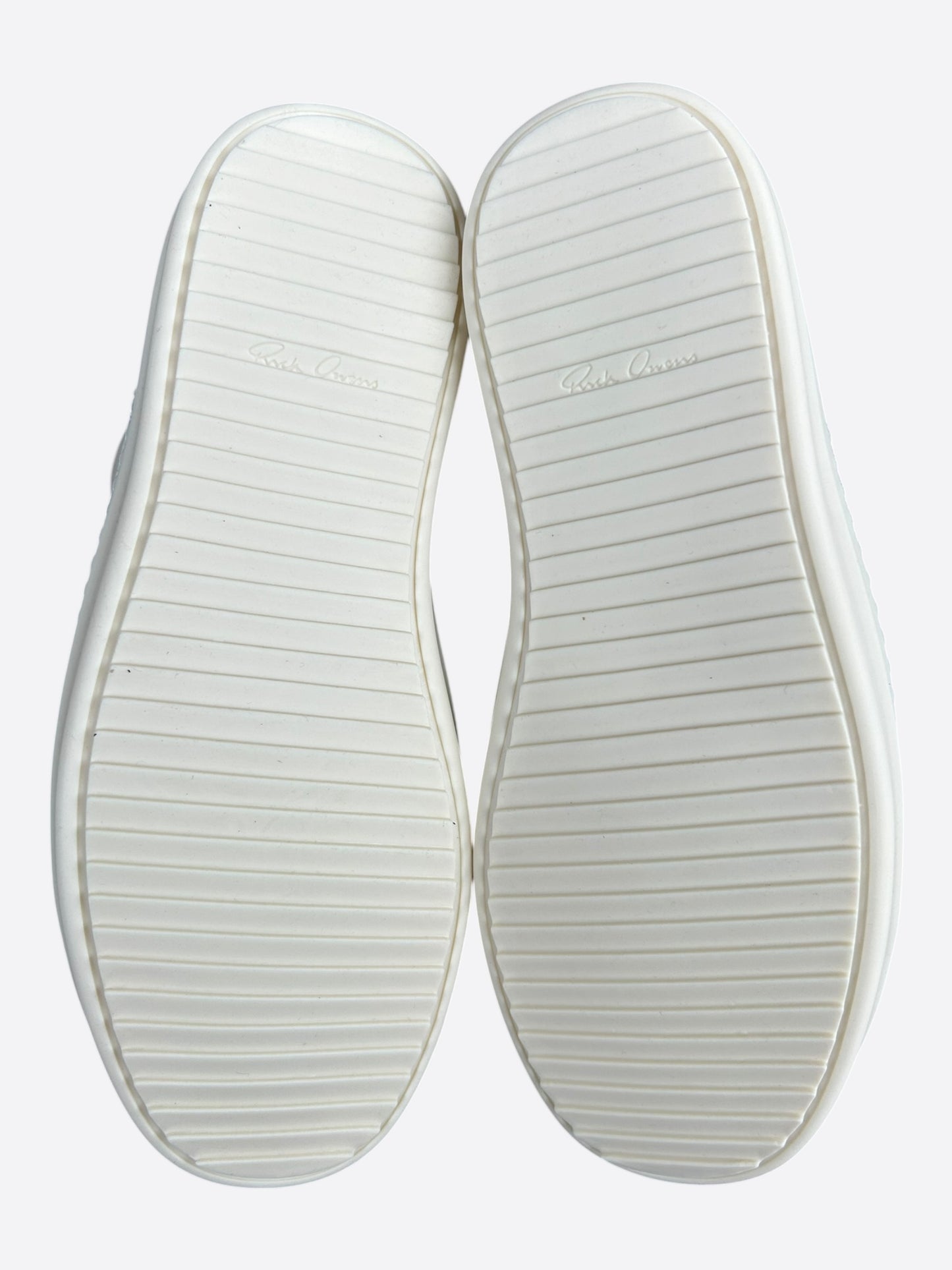 Rick Owens Black & White Leather Women's High Top Sneakers