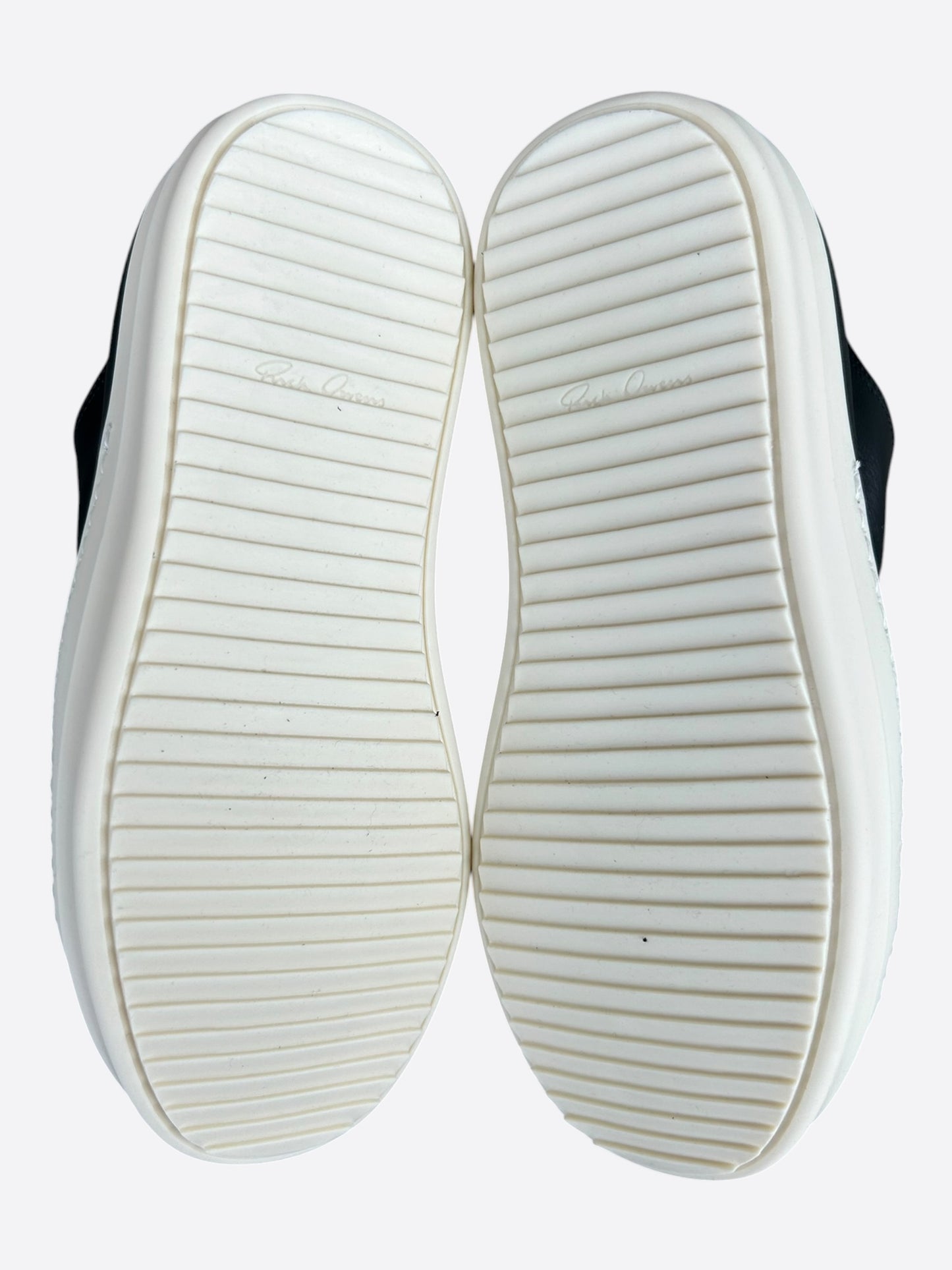 Rick Owens Black & White Leather Women's Low Top Sneakers