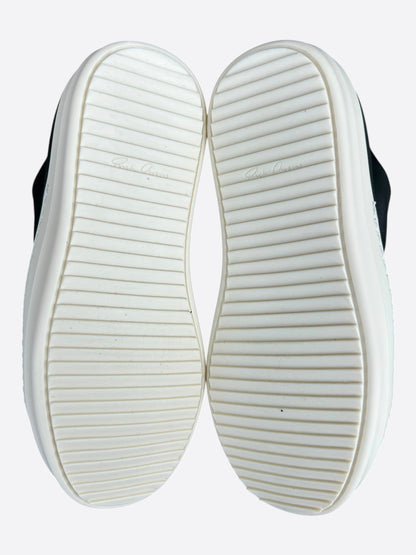 Rick Owens Black & White Leather Women's Low Top Sneakers