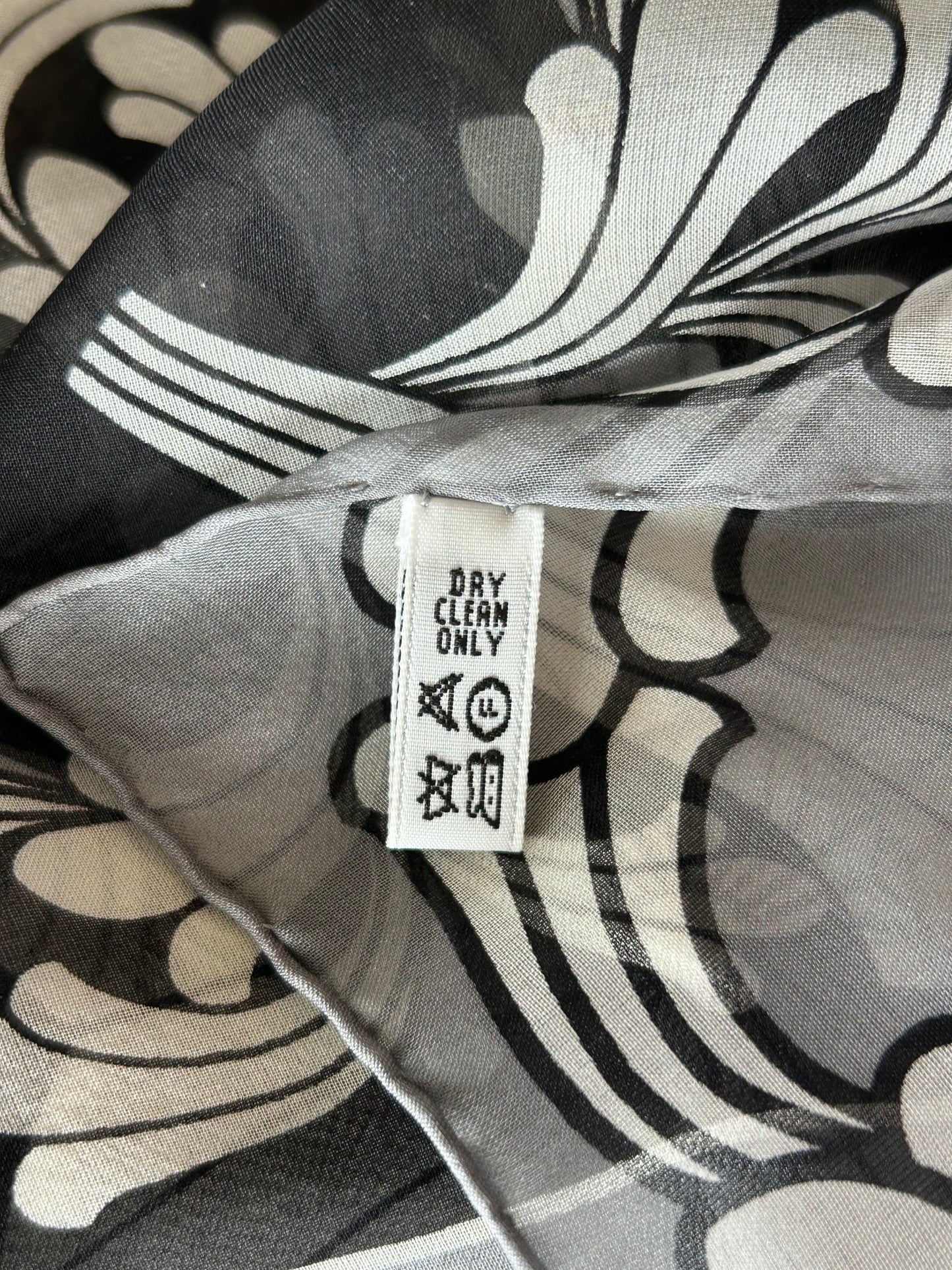 Chrome Hearts White & Black Cross Graphic Silk Scarf