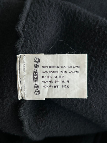 Chrome Hearts Black Leather Triple Cross Hoodie