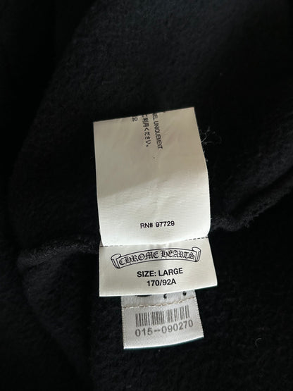 Chrome Hearts Black Leather Triple Cross Hoodie