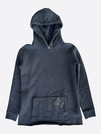 Chrome Hearts Black Leather Triple Cross Hoodie
