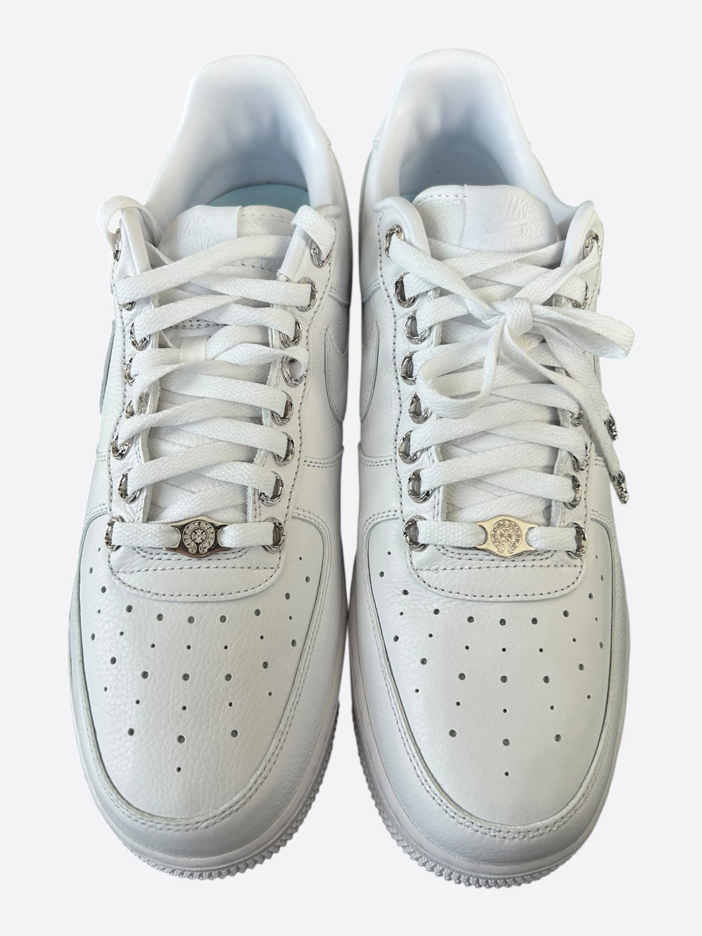 Chrome Hearts Nike NOCTA White & Silver Air Force 1 Sneakers