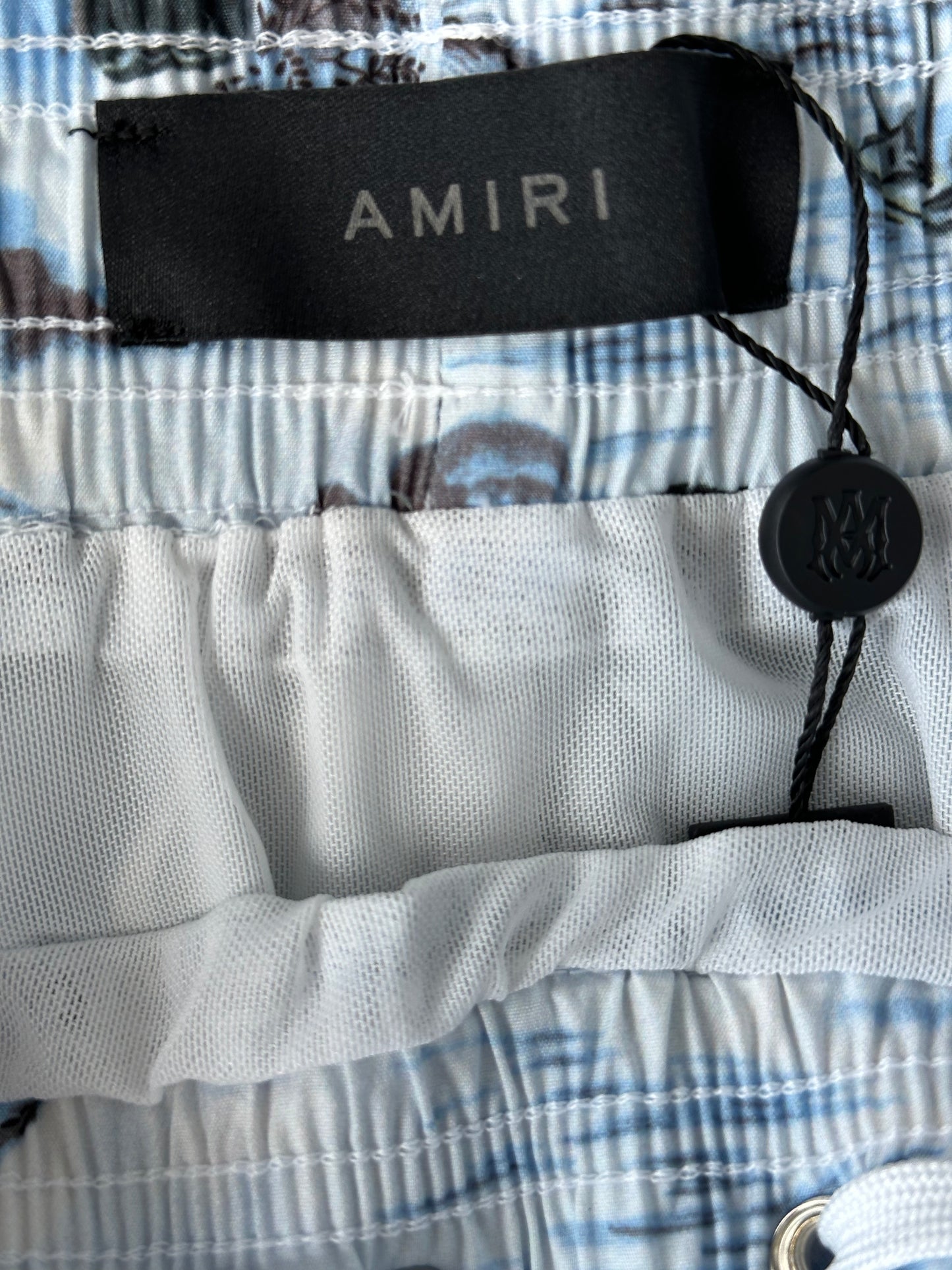 Amiri Blue Ocean Star Core Logo Swim Shorts