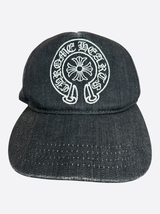 Chrome Hearts Black & White Horseshoe Logo Hat