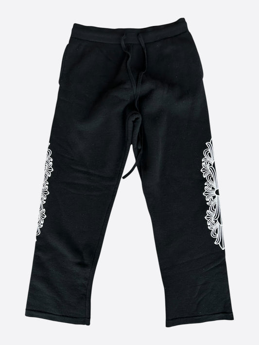 Chrome Hearts Black & White Floral Embroidered Cashmere Sweatpants