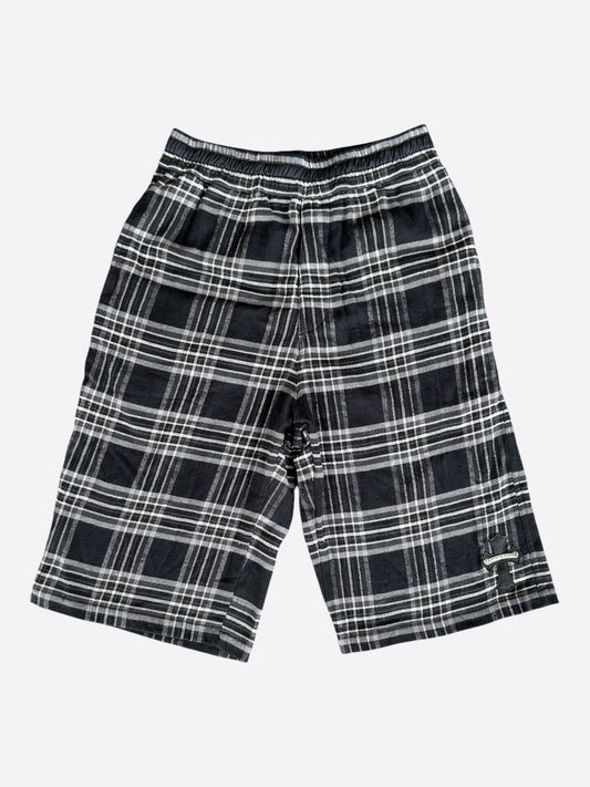 Chrome Hearts Black & White Cross Patch After School Flannel Shorts