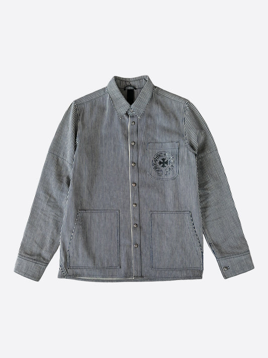Chrome Hearts Blue & White Pinstripe Chore Button Up Shirt
