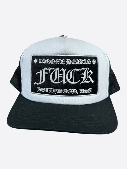 Chrome Hearts Black & White F**K Trucker Hat