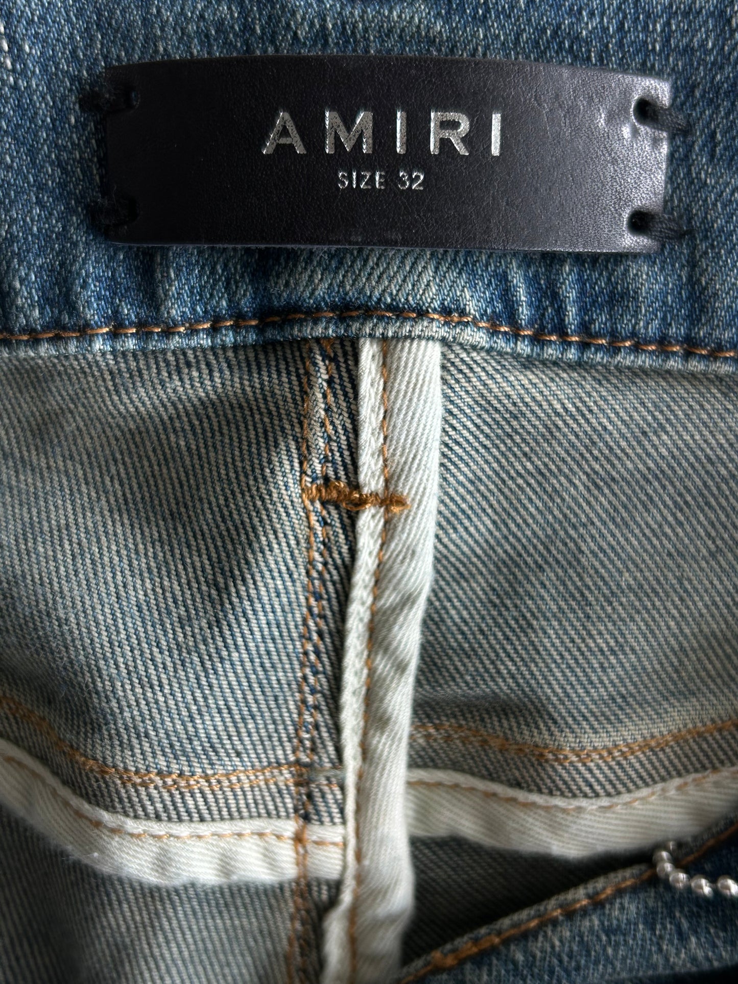 Amiri Clay Indigo & Tiger Patch MX1 Jeans