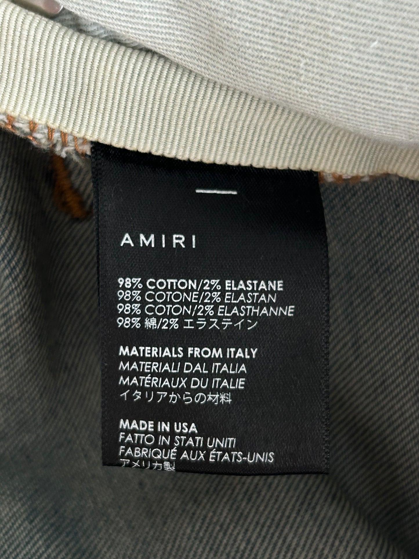 Amiri Clay Indigo & Tiger Patch MX1 Jeans