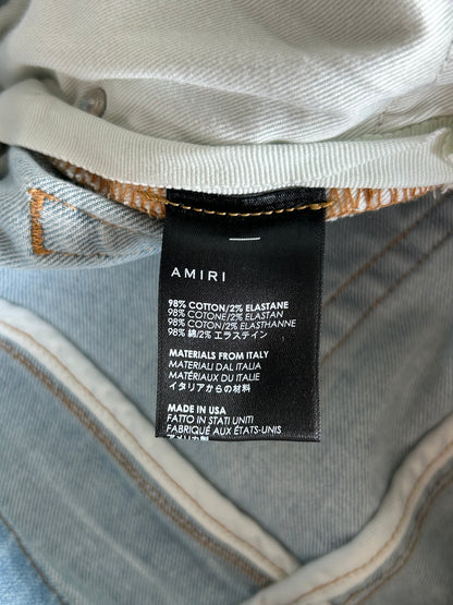 Amiri Light Indigo & Black Core Applique Logo Jeans