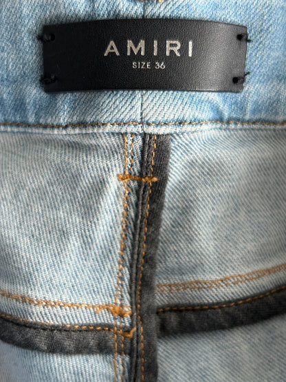Amiri Blue & Multicolor Bandana Patch MX1 Jeans