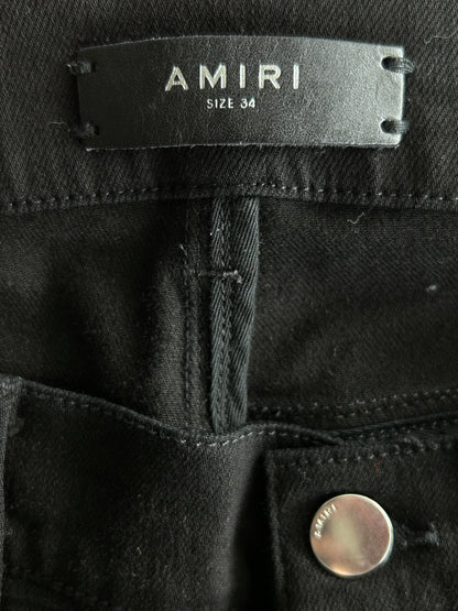 Amiri Black & Silver Music Note Patch MX1 Jeans