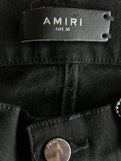 Amiri Black Quilted Leather Patch MX1 Jeans