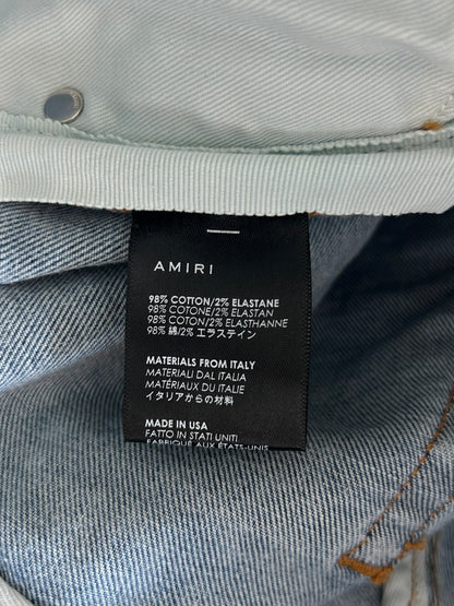Amiri Light Blue & Orange Bandana Patch MX1 Jeans