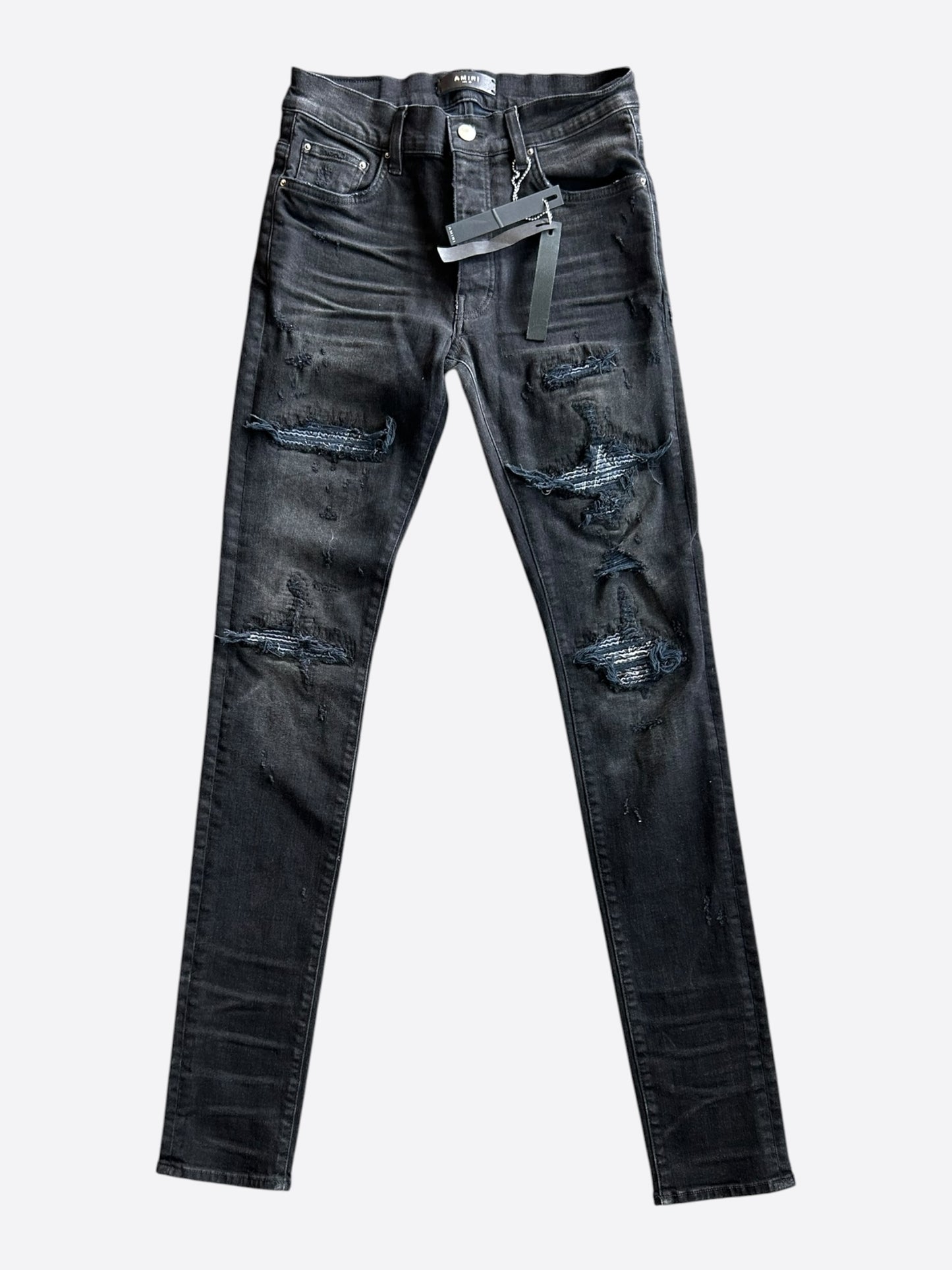 Amiri Aged Black & Grey Patch MX1 Jeans