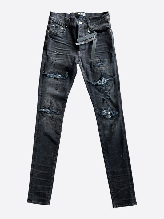 Amiri Aged Black & Grey Patch MX1 Jeans
