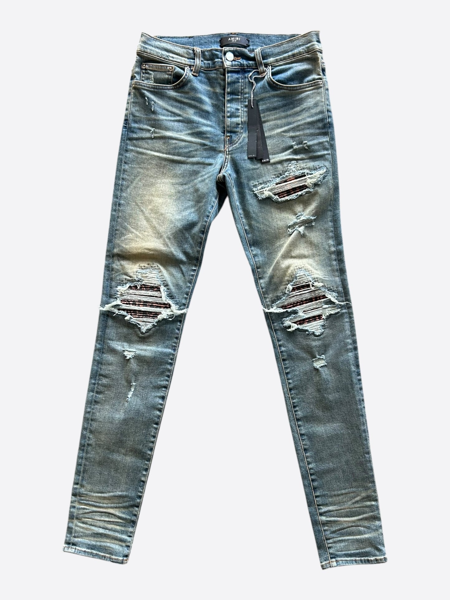 Amiri Clay Indigo & Tiger Patch MX1 Jeans