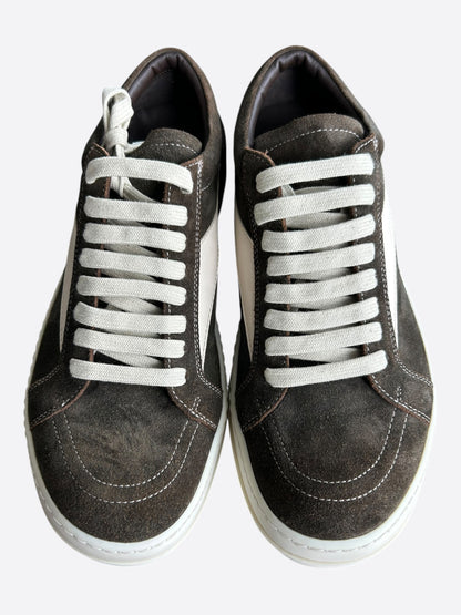 Rick Owens Brown & White Suede Vintage Sneaks Low