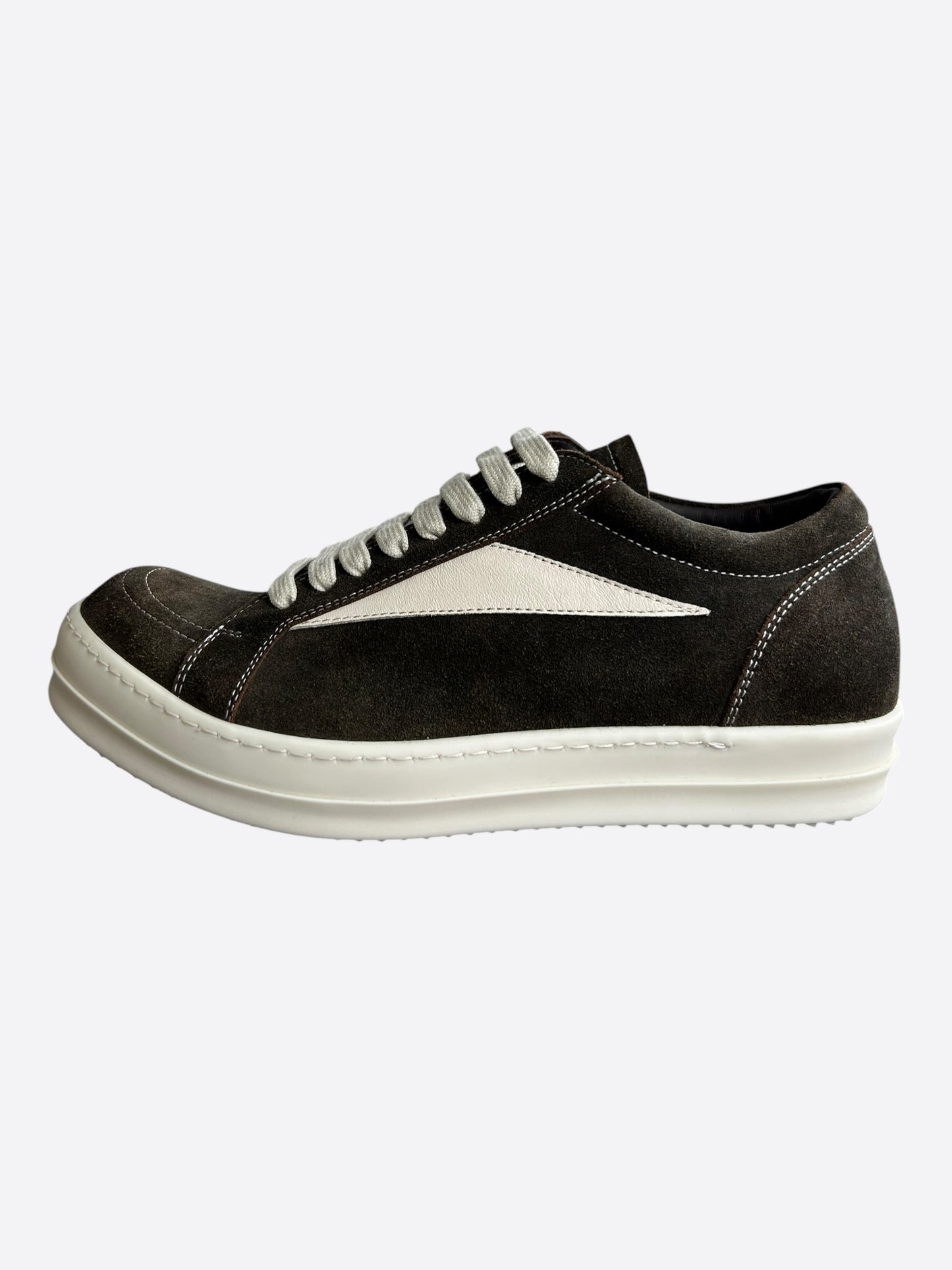 Rick Owens Brown & White Suede Vintage Sneaks Low